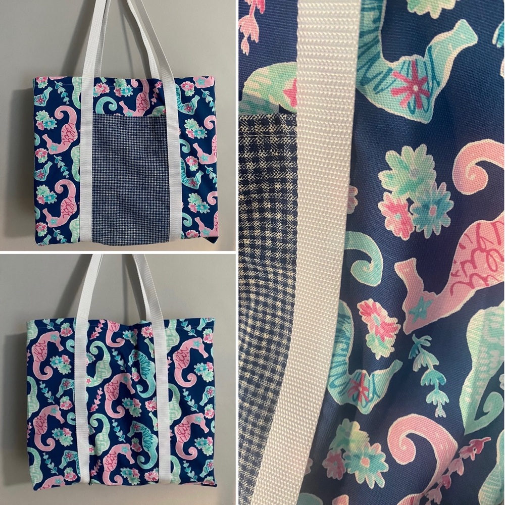 Large tote bag “Seahorses”